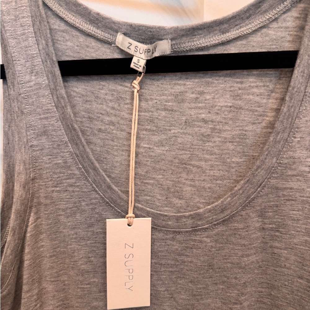 Z Supply Light Heather Gray Scoop Neck Tank Top - Picture 2 of 4